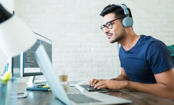 A Gurgaon web design company expert creating functionalities for a client's website