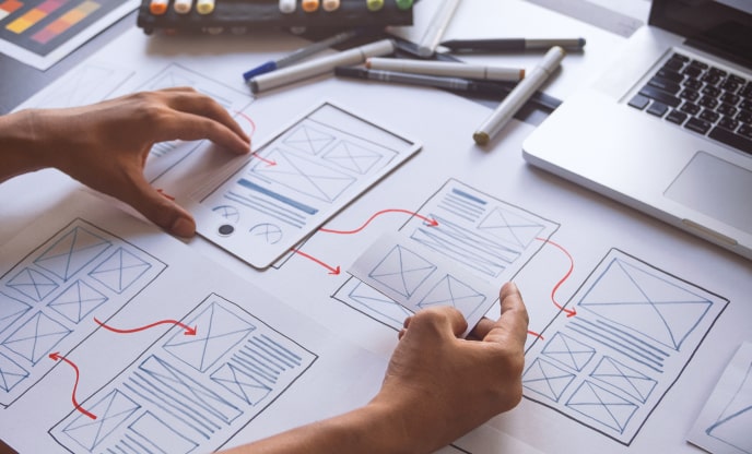 A Gurgaon web design company expert working on a client's website design and development